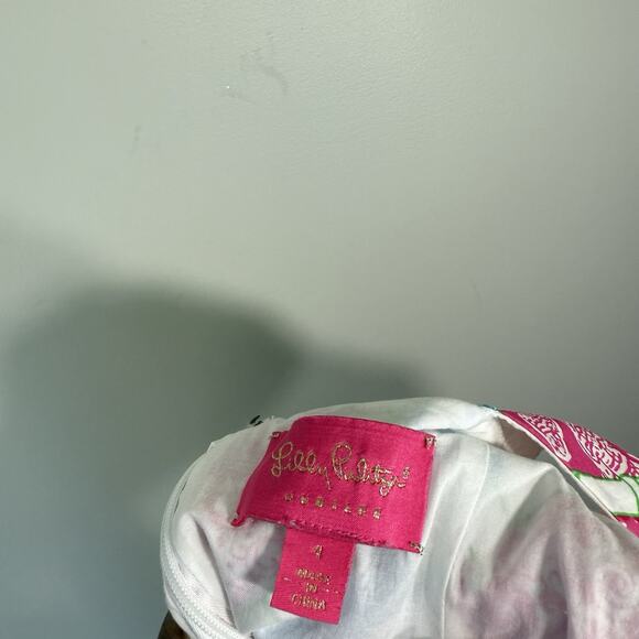 LILLY PULITZER JUBILEE CHARITY PATCH HOLLYWOOD SQUARES HARMON SHIFT DRESS Size 4 - Picture 6 of 9